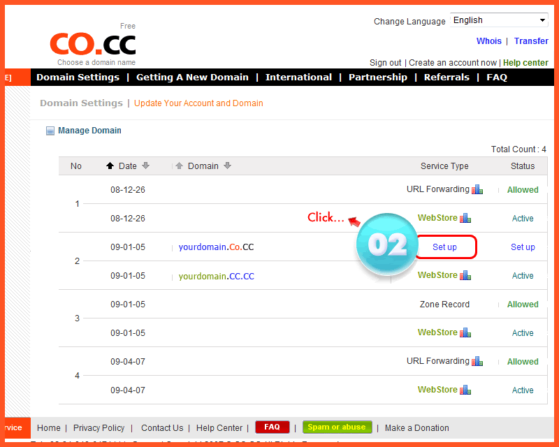 Langkah kedua custom domain