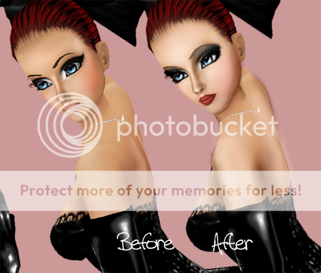 SKIN TUTORIAL before and after: (Skin only. lips and eye makeup not included 